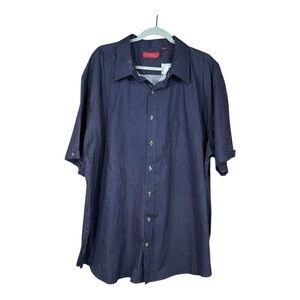 New W/Tags Bruno Milano Navy, White, Red Polka Dot Short Sleeve Button Up Sz 4X